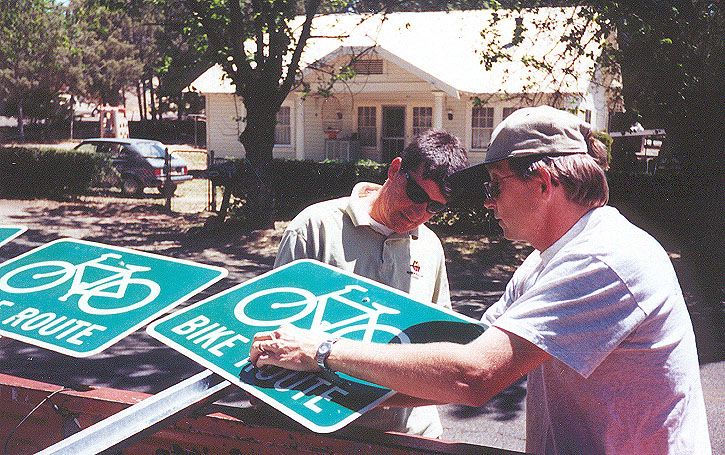 Local bike rout signs